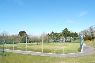 The all-weather tennis court.
