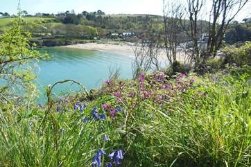 Looking over Maenporth beach from the Falmouth side of the cove.