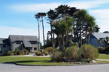 The grounds are beautifully landscaped throughout the estate.