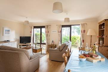 The light open plan living space.
