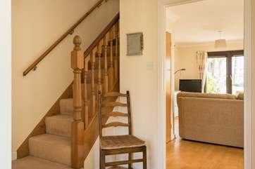 Winding stairs to the first floor.