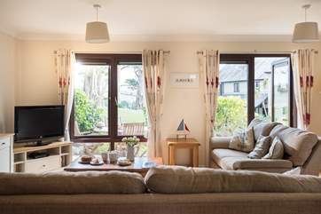 Throw open the double doors onto the terrace.