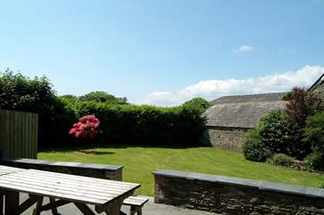A view of the garden - you are sure to enjoy many an hour in the Cornish sunshine