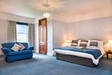 Plenty of room to lounge around in the master bedroom