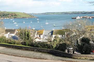 Looking down from the patio; the centre of town is a three minute walk away.