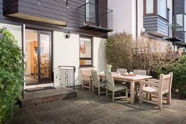 The terrace outside the kitchen.