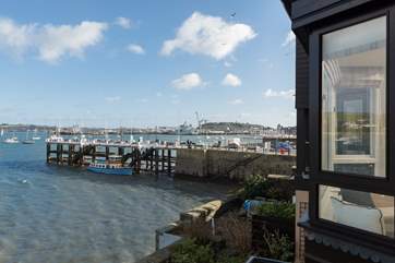 Looking towards the Prince of Wales Pier from the sitting-room balcony.