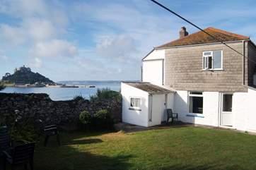 The Mount is clearly visible from the garden as well as the house.