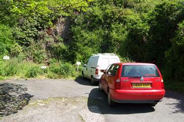 Two small cars may park one behind the other, but please take care not to obstruct the neighbours' parking spaces.