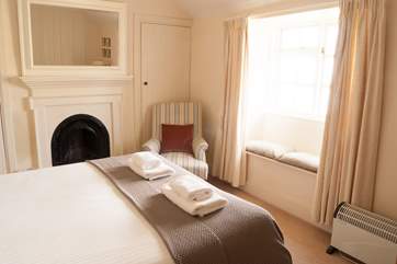 The double bedrooms both have views over the cove.