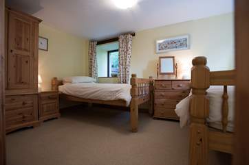 Bedroom 1 is on the ground floor and has twin beds.