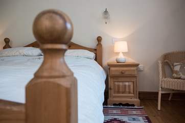 Chunky pine bedroom furniture.