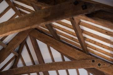 The wonderful beamed ceiling in Bedroom 2.