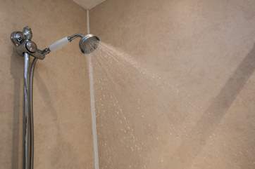 The shower head is adjustable.