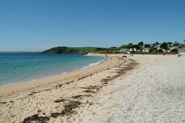 Gyllyngvase beach is a mile or so away.