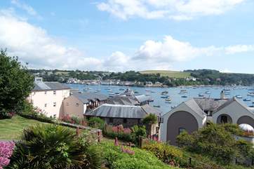 Admirals Quay is the peach building on the far left, with Victoria Quay on the right.