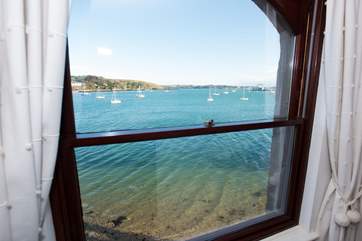 Looking towards the Roseland peninsula from the sitting-room.