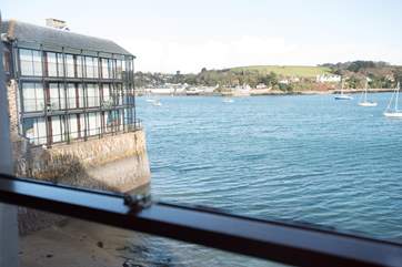 Looking out of the sitting-room window.