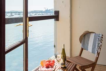 Enjoy the balcony any time of day.