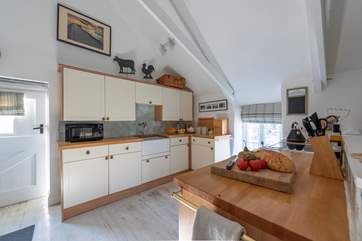 The kitchen and dining area.