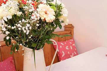 The cottage is full of lovely furnishings and personal touches to make you feel at home.