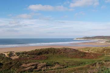 North Devon is famous for its wide sandy beaches, excellent for walking and surfing - the wilder the weather the better!
