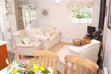 The open plan living-area is bright and comfortable. This is a very welcoming cottage.