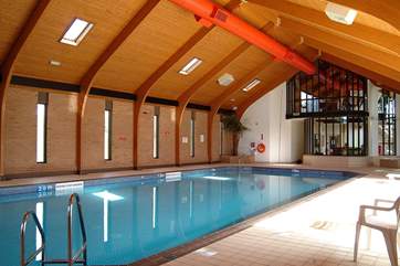 The heated indoor swimming pool.
