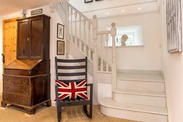 Upton Mill has reversed level accommodation, so the stairs lead up to the living-area.