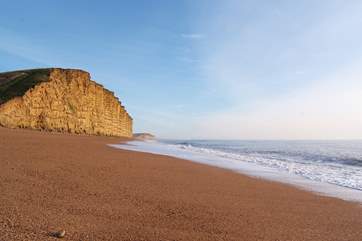 The nearest beach to The Manor Lodge is this stunning section of the Jurassic Coast - West Bay at Bridport.