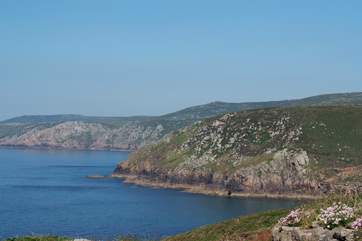 Portheras cove is just one mile away.