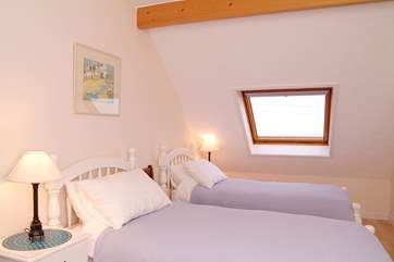 Bedroom 1 has twin beds.