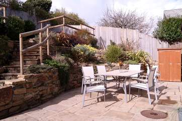 The raised sun-deck has sea views.