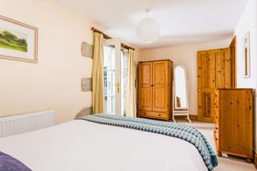 This bedroom can be accessed from the ground floor courtyard or down from the living-room above.