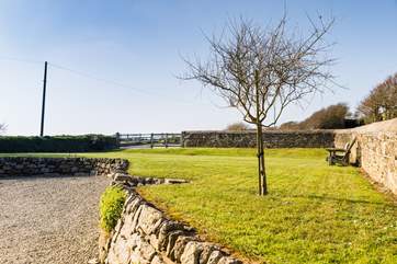 The garden shown without the tennis net.