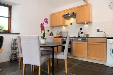 The kitchen-area is well-equipped.