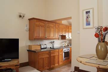The dining-area and kitchen-area.