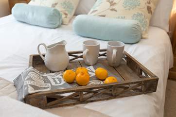 Enjoy your holiday and start the day with breakfast in bed.