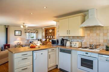 The kitchen will fulfill your every need.