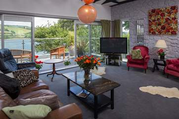 The views from the sitting-room are fantastic. (Decor has now changed).