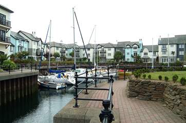 The inner marina at Port Pendennis is just yards from Lock House.