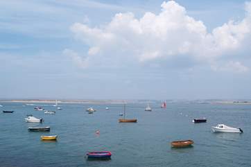 This is a distant view of Braunton Burrows - a World Heritage Site - the largest area of sand dunes in the UK.