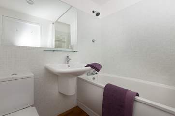 There is a good sized bathroom.