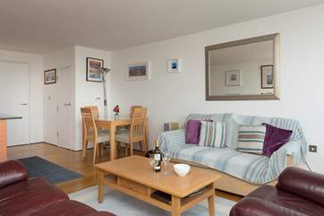 The dining table fits into one corner of the open plan space. There is also a sofa bed for extra flexibility - do ask us if you wish to bring a child.