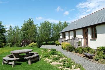 The spacious and colourful garden.