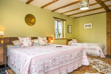 Bedroom 1 has a large double bed which can also be made up as twin beds. There is also an additional single bed in the room.