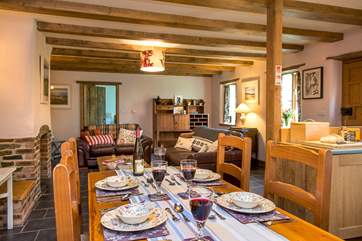 The open plan living-room makes for a sociable holiday.