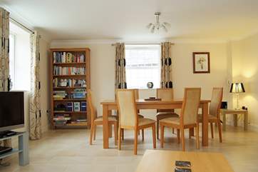 The nicely furnished dining-area.