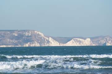 The stunning World heritage Jurassic coastline from Weymouth's seafront.