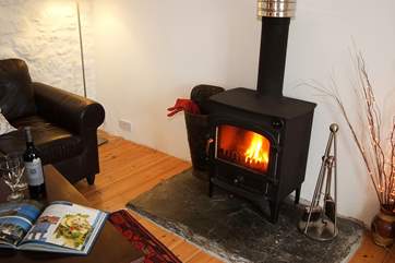 The cosy wood-burner is the perfect spot to warm your toes.
